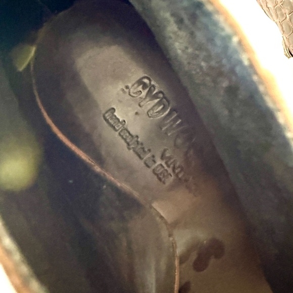 Cydwoq Handmade Vintage Shoes with 2 tone Leather & Copper Kitten Heel - Picture 7 of 11